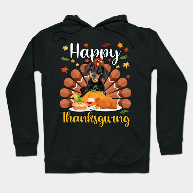 Happy Thanksgiving Dachshund Turkey Costume Hoodie by snnt